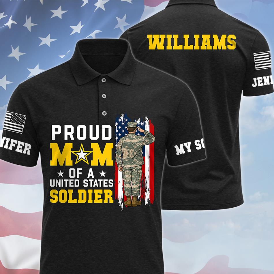 Proud Mom Of A US Soldier Custom All Over Print Shirt Hoodie Gift For Army Mom Dad Wife Military Family Shirt H2511 Trna