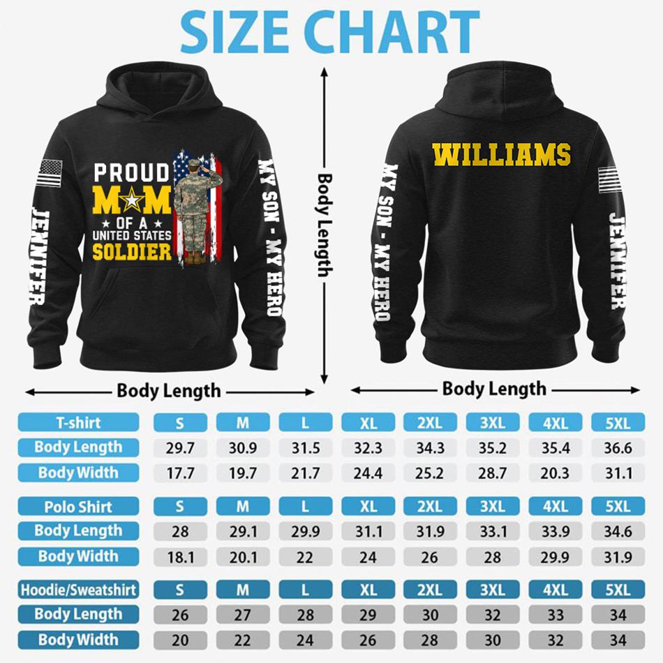 Proud Mom Of A US Soldier Custom All Over Print Shirt Hoodie Gift For Army Mom Dad Wife Military Family Shirt H2511 Trna