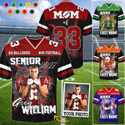 Custom Photo Senior Year Football Jersey Gift For Football Mom Dad Family Game Day Shirt H2511 Trna