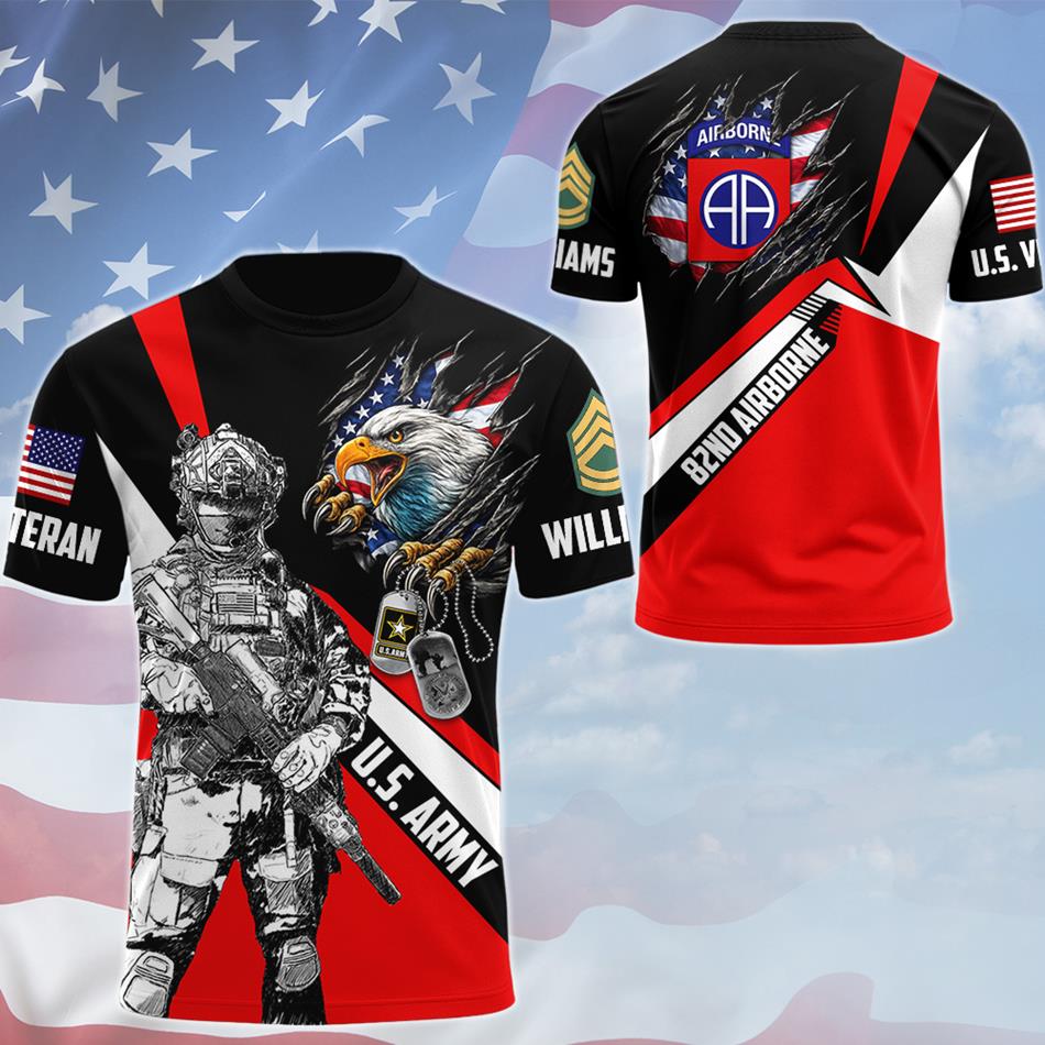 Bald Eagle Ripped Flag All Over Print Shirt Polo Custom Division Rank Shirt For Proud Soldier Veteran Patriot Shirt H2511 Trna