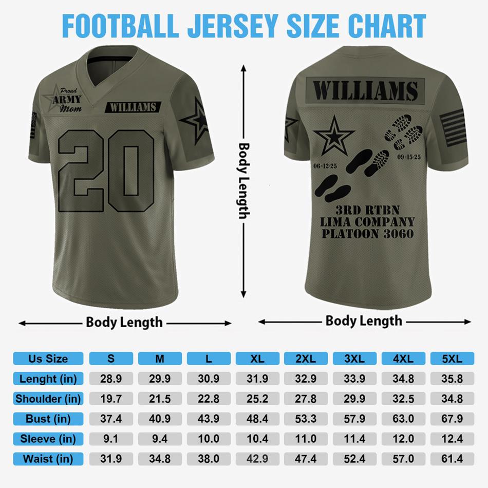 Proud Army Mom Dad Personalized Jersey Football For Military Family Shirt Gift Graduation Jersey H2511