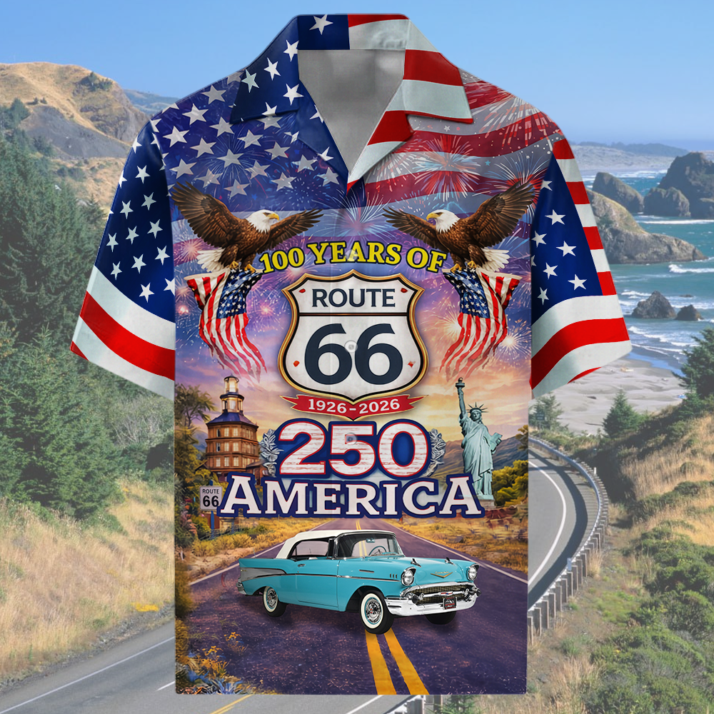 Celebrate 100 Years of Road Route 66 and America 250th Anniversary - This Is How I Roll - Personalized Classic Car Photo Hawaiian Shirt A2110 T24