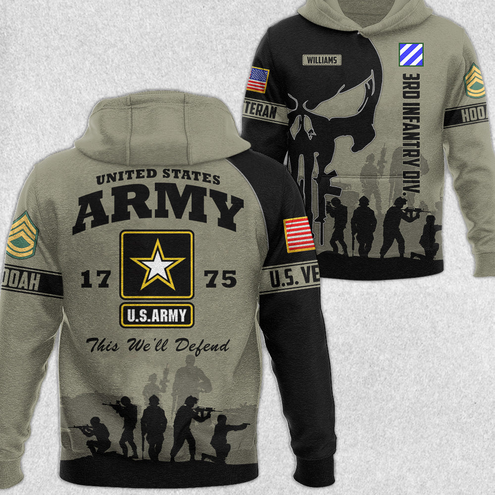 Veteran Skull All Over Print Shirt Custom Division All Branches Gift For Soldier Veteran H2511