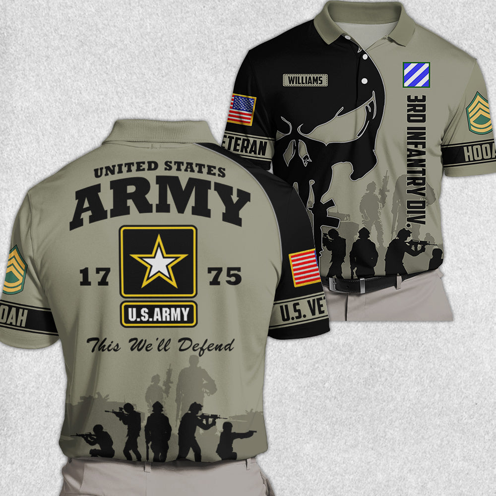 Veteran Skull All Over Print Shirt Custom Division All Branches Gift For Soldier Veteran H2511