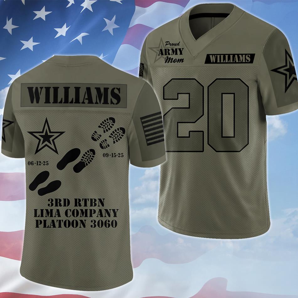 Proud Army Mom Dad Personalized Jersey Football For Military Family Shirt Gift Graduation Jersey H2511