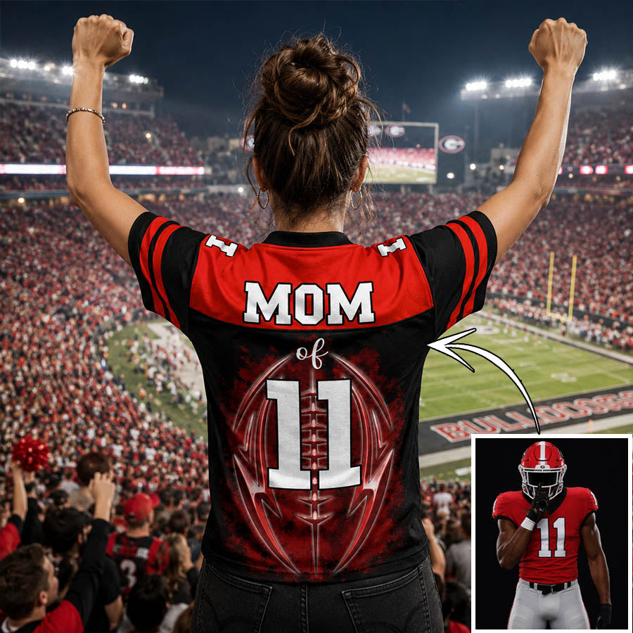 Personalized Senior Football Mom Jersey with Custom Player Photo, Name & Number – Class of 2026 Game Day Gift for Football Family
