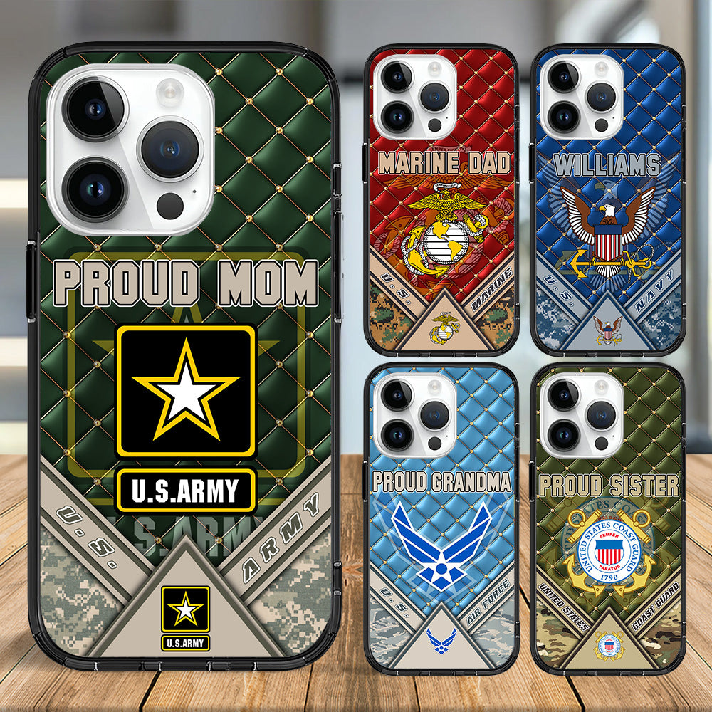 Proud Mom Of A US Soldier Custom Phone Case For Army Mom Dad Wife Sister Military Family Members Phone Case Gift H2511 Trna