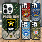 Proud Mom Of A US Soldier Custom Phone Case For Army Mom Dad Wife Sister Military Family Members Phone Case Gift H2511 Trna