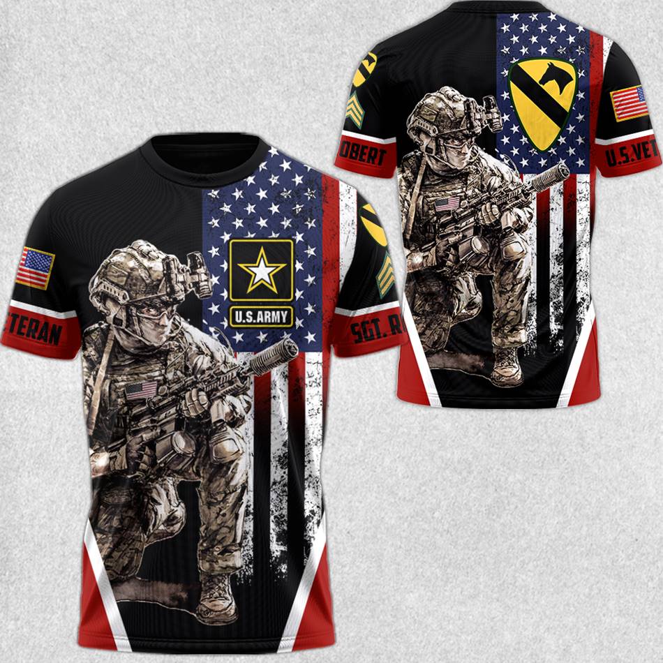 Custom All Over Print Shirt Hoodie Gift For Soldier Veteran Personalized All Branches Division H2511