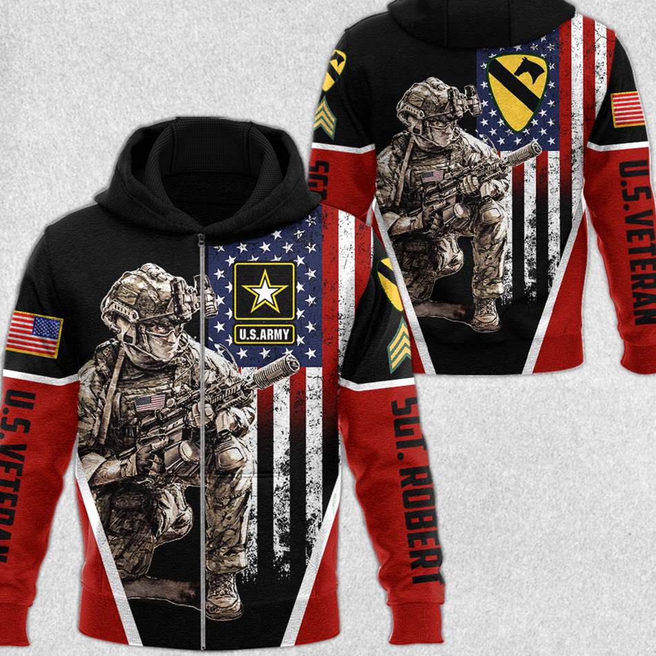Custom All Over Print Shirt Hoodie Gift For Soldier Veteran Personalized All Branches Division H2511