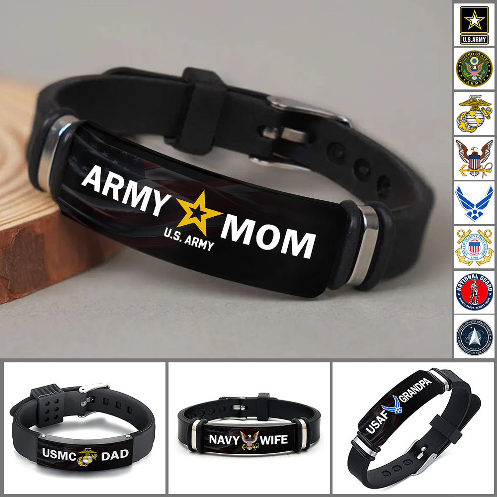 Army Mom Custom Bracelet For Proud Military Family Members Gift For Mom Dad Mother's Day Father's Day Bracelet H2511