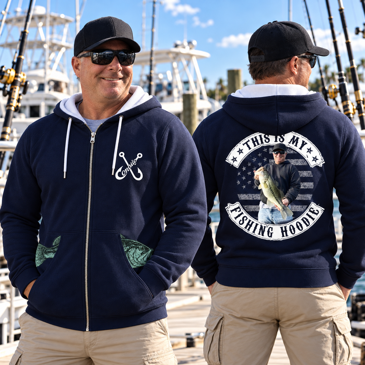 Custom This Is My Fishing Hoodie, Funny Fishing Dad Christmas Gift L0411 Tm01 TL06