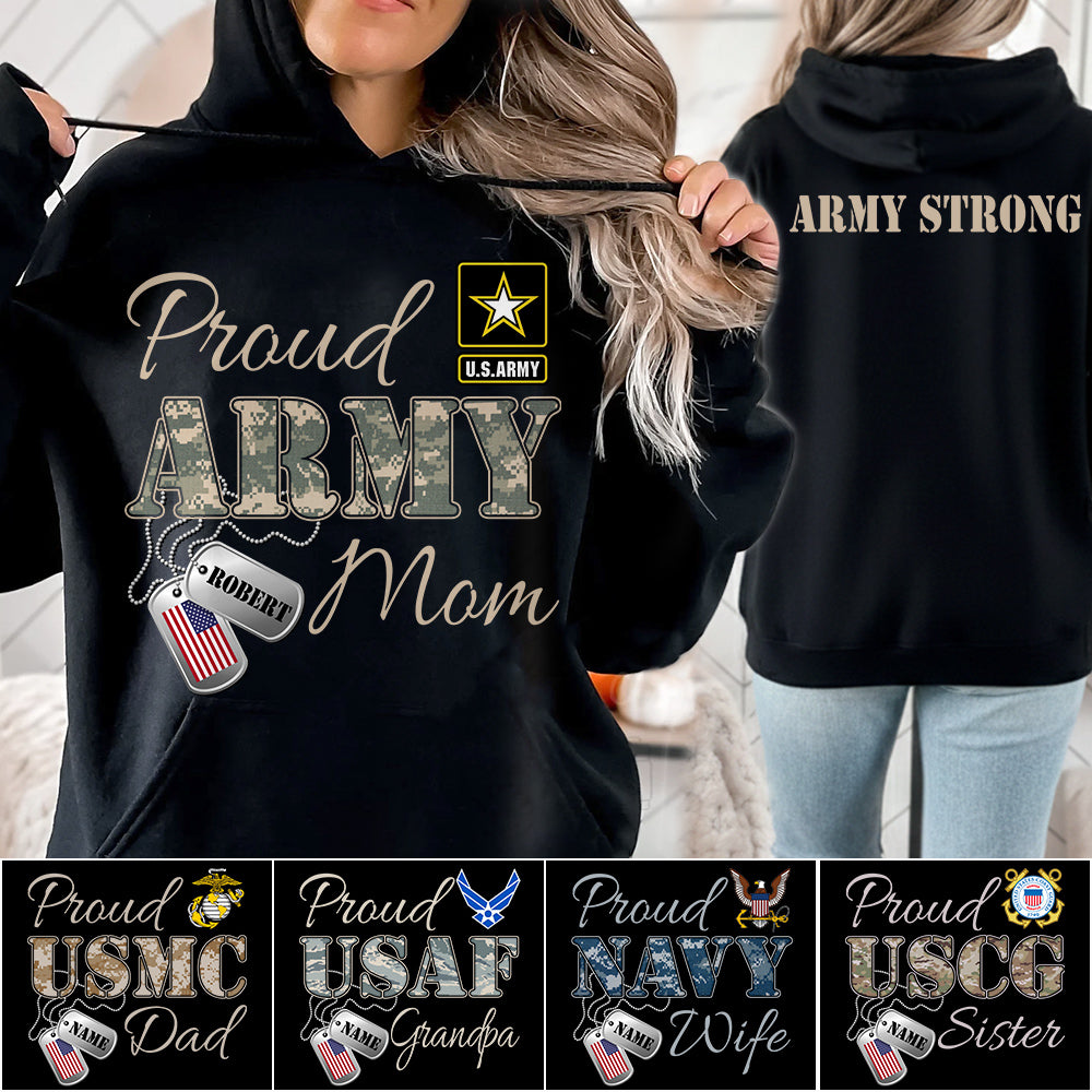 Proud Army Mom Dad Sister Grandma Grandma Military Family Graduationn Day Shirt Custom All Military Branches Shirt  H2511 Trna