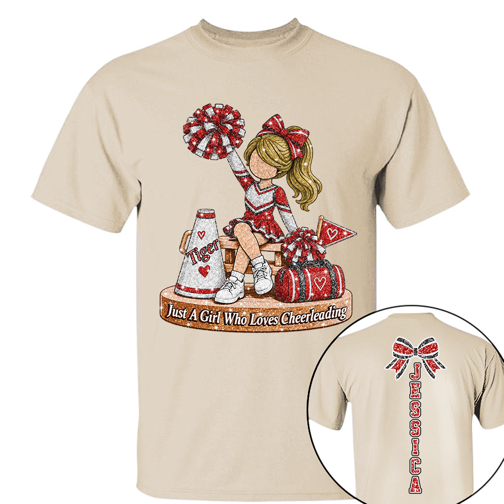 Custom Just A Girl Who Loves Cheerleading Shirt, Cheer Team Senior Night Gift L0411 Hv01