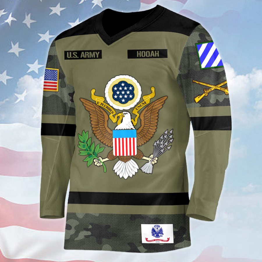 Personalized Hockey Football Military Shirt Gift For Veteran Soldier H2511 Trna