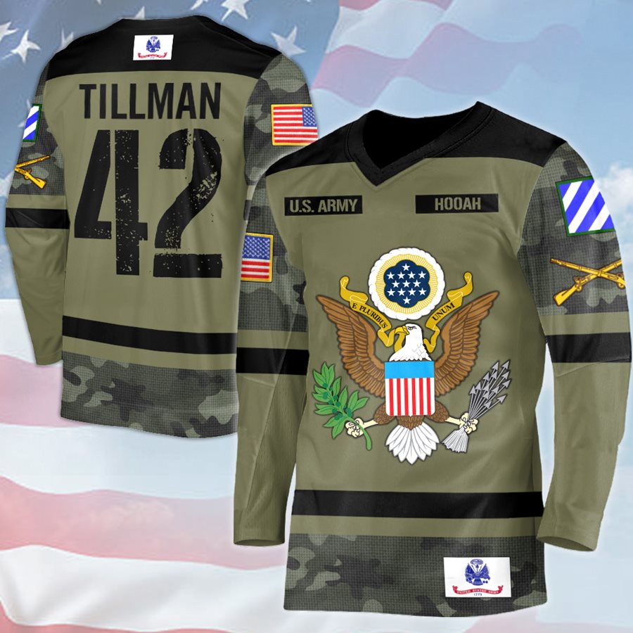 Personalized Hockey Football Military Shirt Gift For Veteran Soldier H2511 Trna