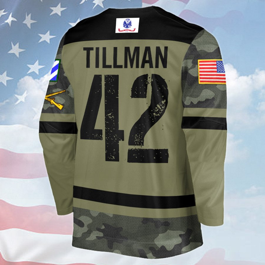 Personalized Hockey Football Military Shirt Gift For Veteran Soldier H2511 Trna