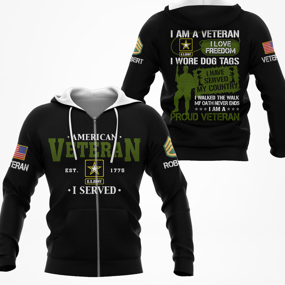 American Veteran I Served Custom All Over Print Shirt For Soldiers Veteran Available To All Military Branches H2511 Do99