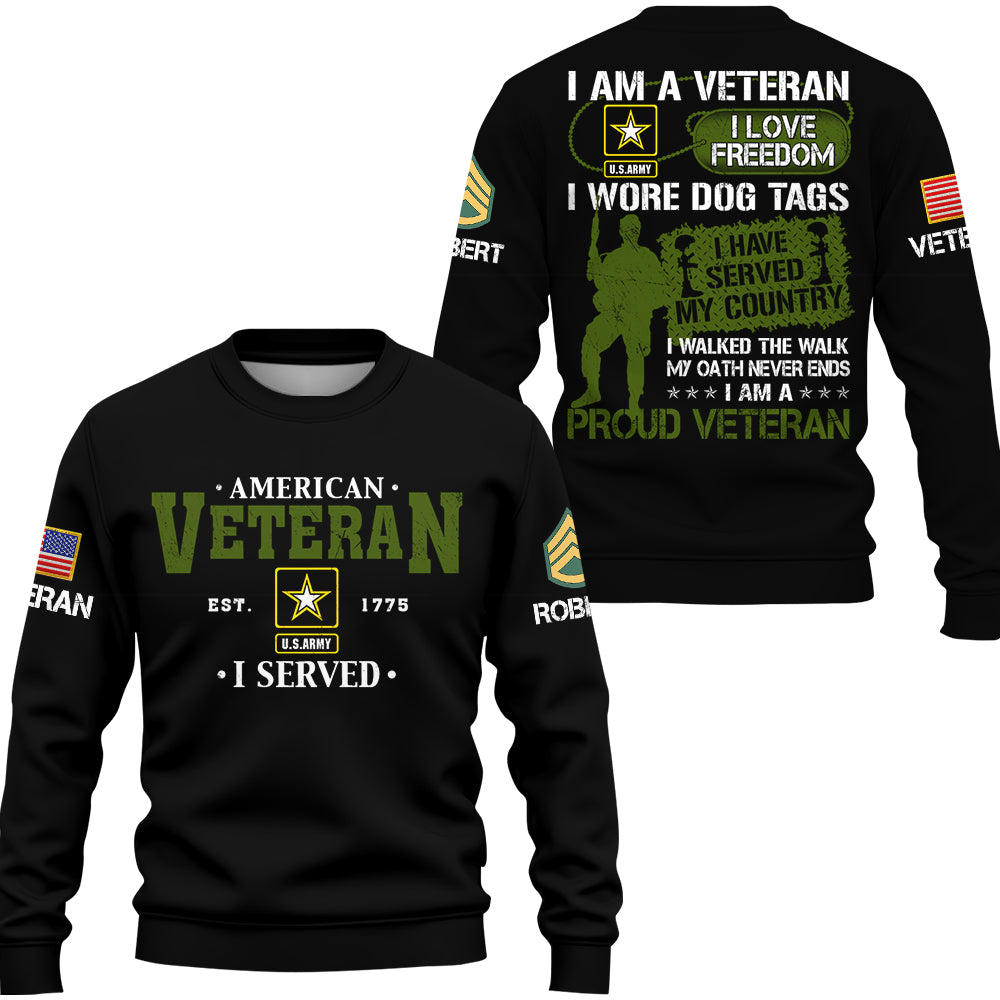 American Veteran I Served Custom All Over Print Shirt For Soldiers Veteran Available To All Military Branches H2511 Do99