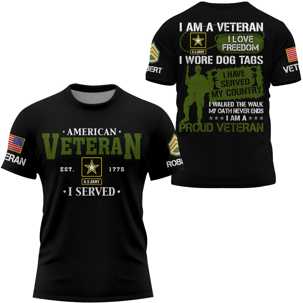 American Veteran I Served Custom All Over Print Shirt For Soldiers Veteran Available To All Military Branches H2511 Do99