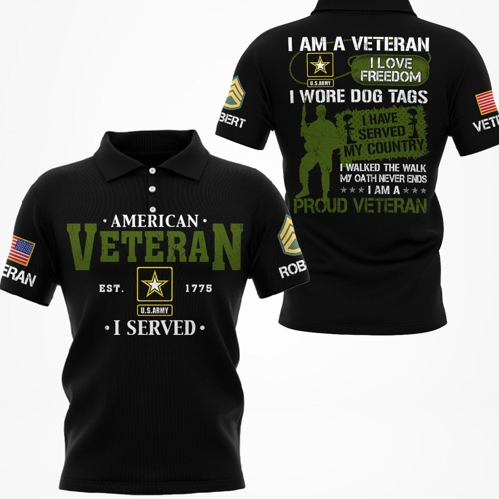 American Veteran I Served Custom All Over Print Shirt For Soldiers Veteran Available To All Military Branches H2511 Do99