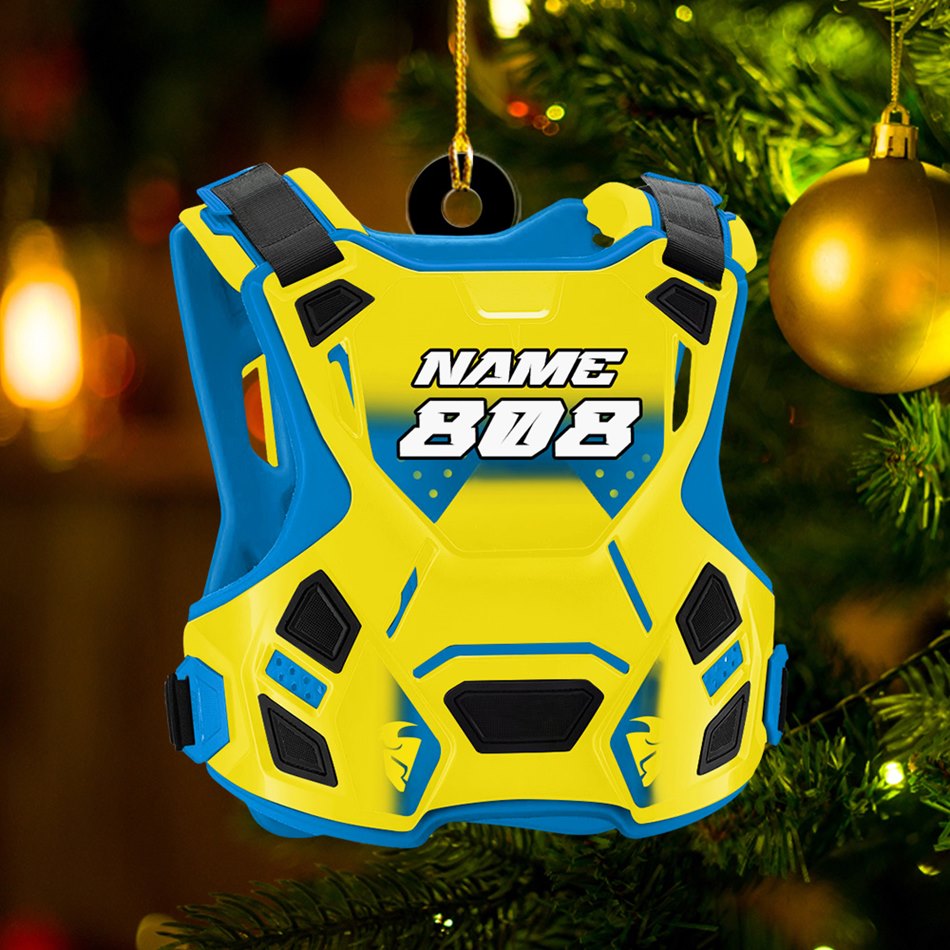 Guardian Vest Chest Protector Motocross Rider Ornament Custom Name Number Christmas Ornament H2511 Trna