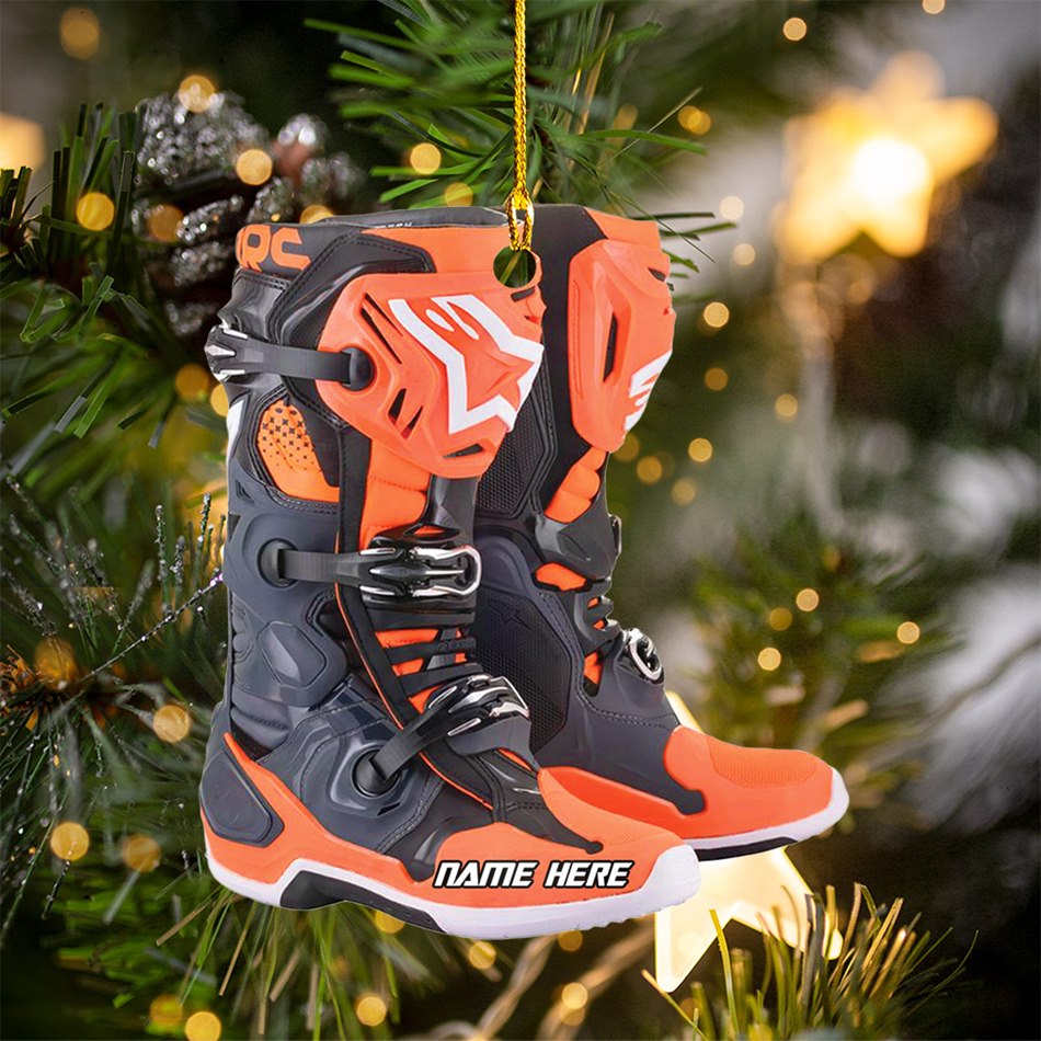 Personalized Ornament Motocross Boots Custom Shaped Ornament, Made By Acrylic And The 2 Sides Are The Same H2511