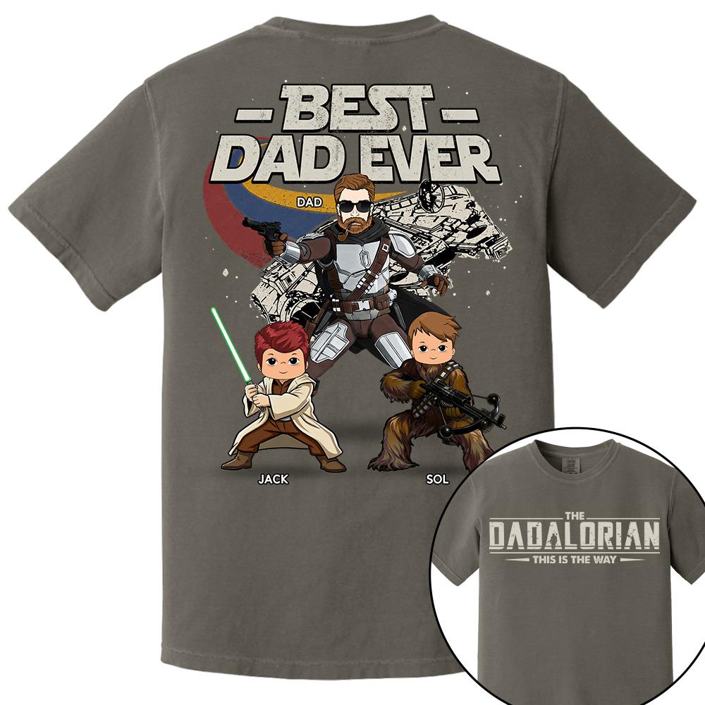 The Dadalorian - Best Dad Ever - Personalized Shirt Gift For Dad Mom Custom Nickname With Kids Na02 Hv01