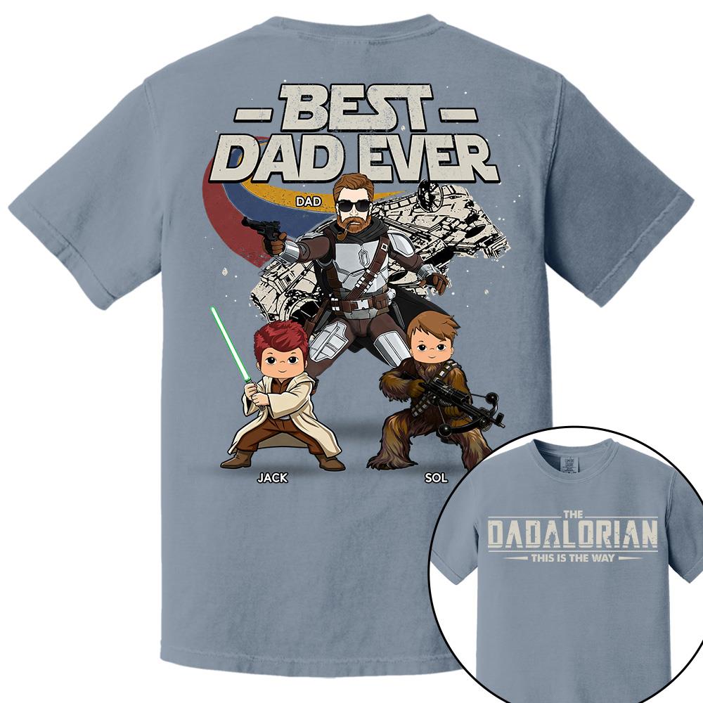 The Dadalorian - Best Dad Ever - Personalized Shirt Gift For Dad Mom Custom Nickname With Kids Na02 Hv01