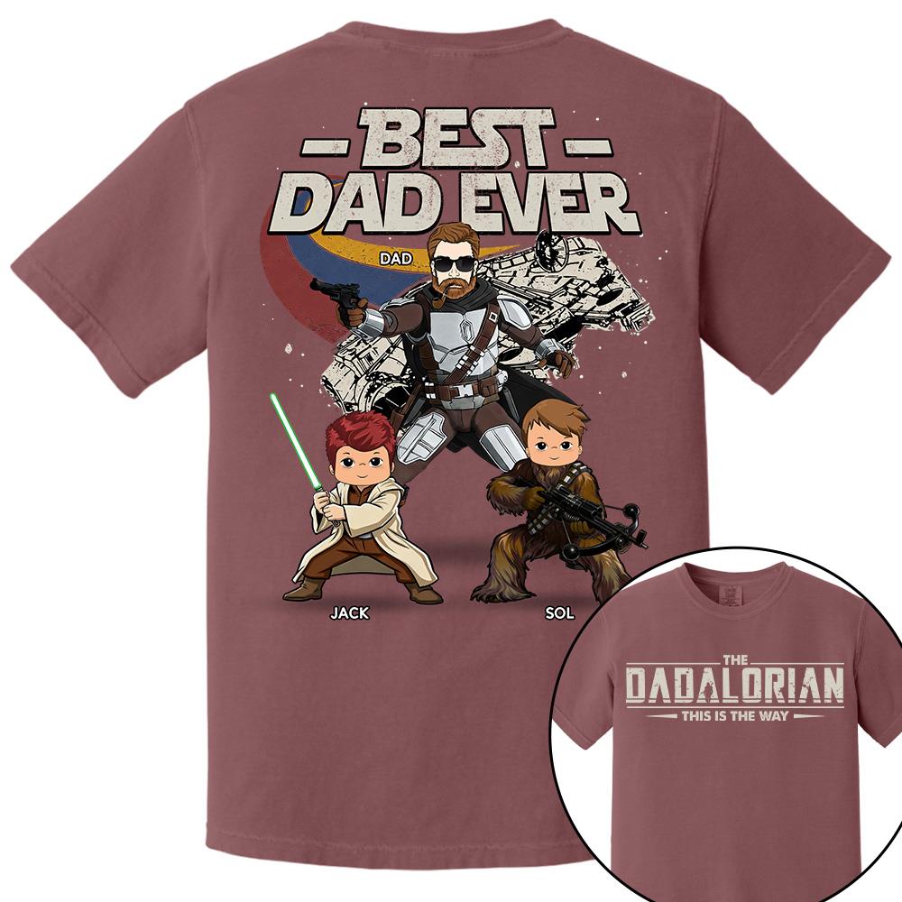 The Dadalorian - Best Dad Ever - Personalized Shirt Gift For Dad Mom Custom Nickname With Kids Na02 Hv01