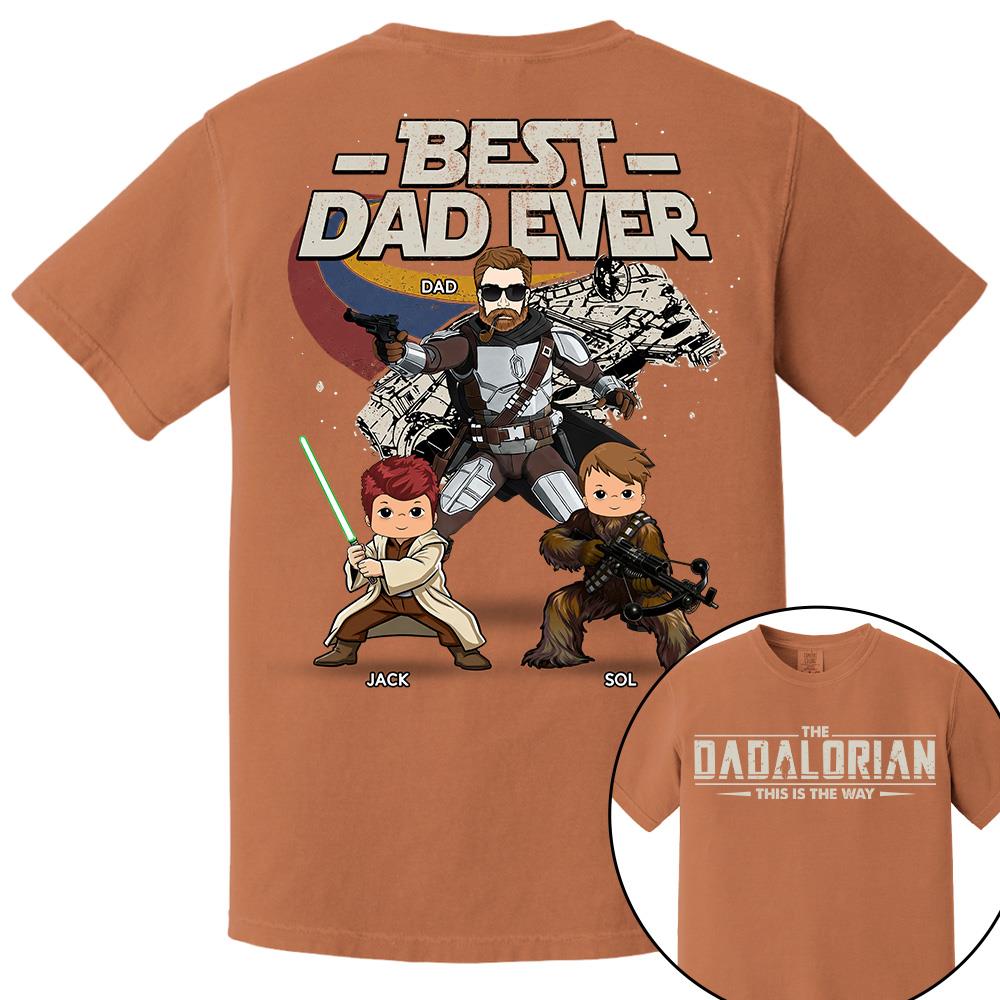 The Dadalorian - Best Dad Ever - Personalized Shirt Gift For Dad Mom Custom Nickname With Kids Na02 Hv01