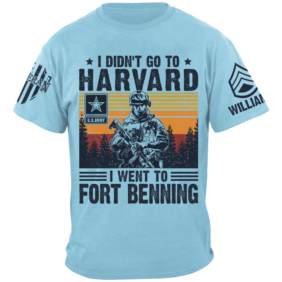 I Didn't Go To Harvard I Went to Military Base Vintage Personalized Shirt For US Military Veteran H2511 Trna