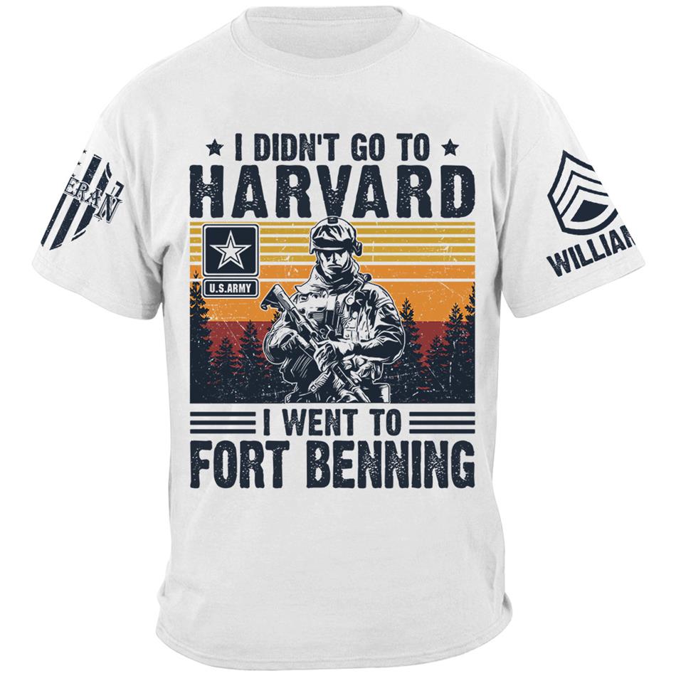 I Didn't Go To Harvard I Went to Military Base Vintage Personalized Shirt For US Military Veteran H2511 Trna