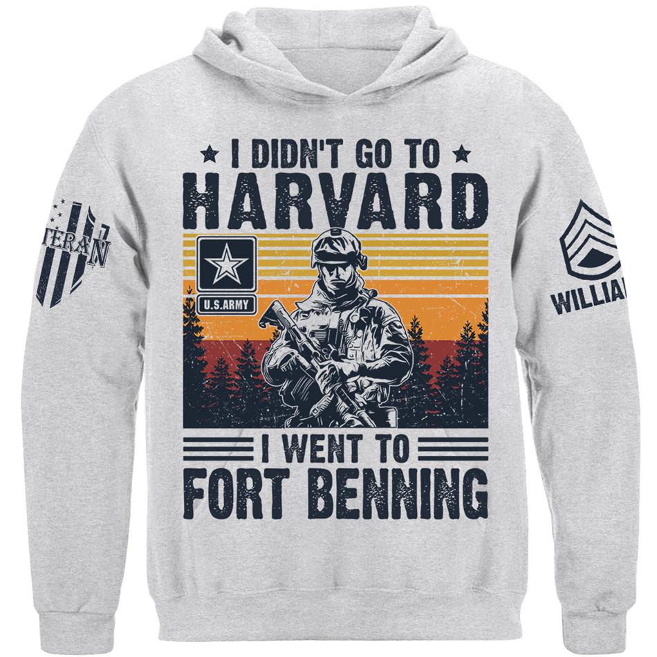 I Didn't Go To Harvard I Went to Military Base Vintage Personalized Shirt For US Military Veteran H2511 Trna