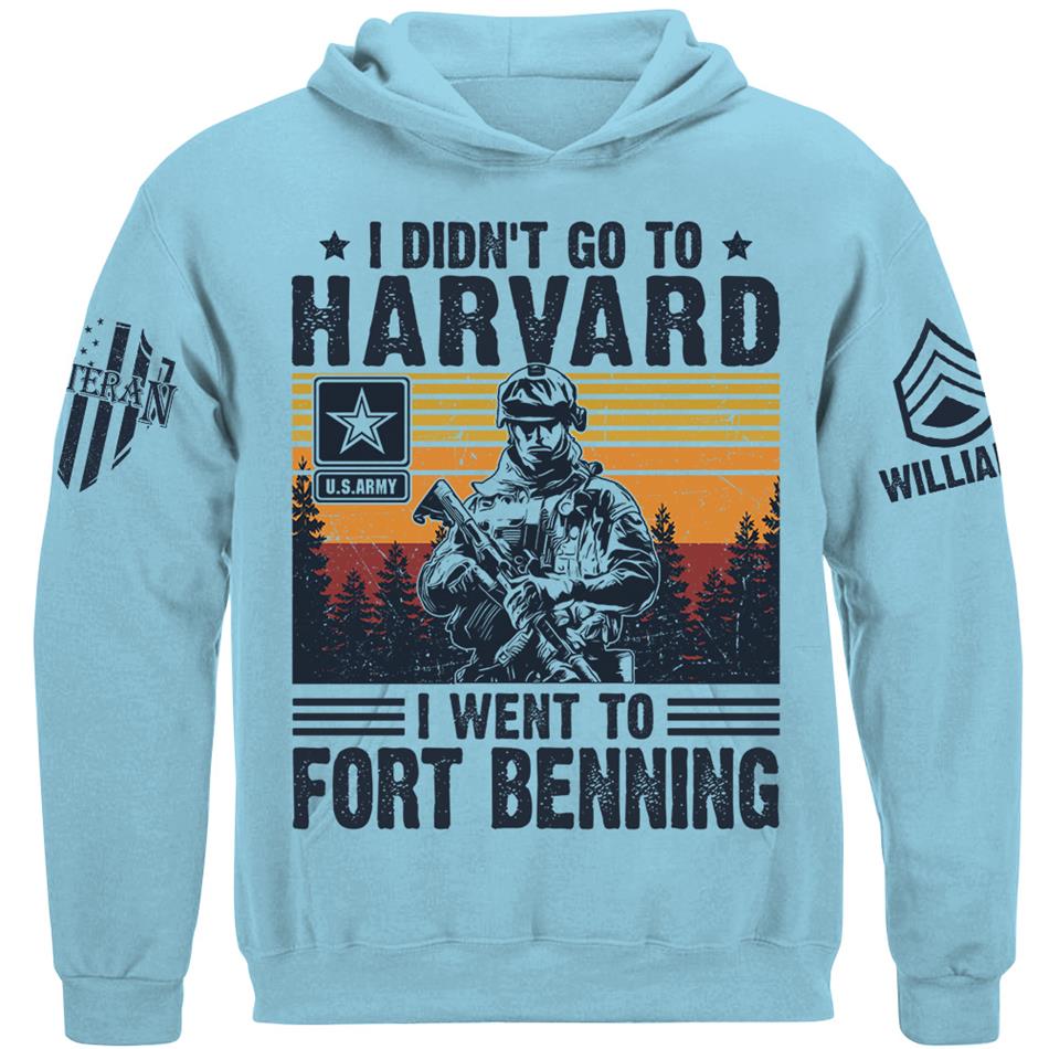 I Didn't Go To Harvard I Went to Military Base Vintage Personalized Shirt For US Military Veteran H2511 Trna