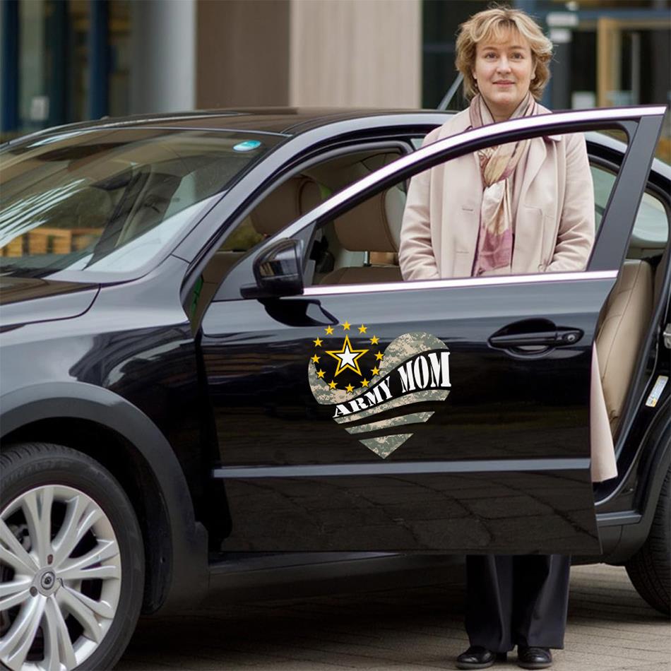 Proud Army Mom Camouflage Heart Custom Car Decal For Military Family Mom Dad Proud Car Sticker H2511 Trna