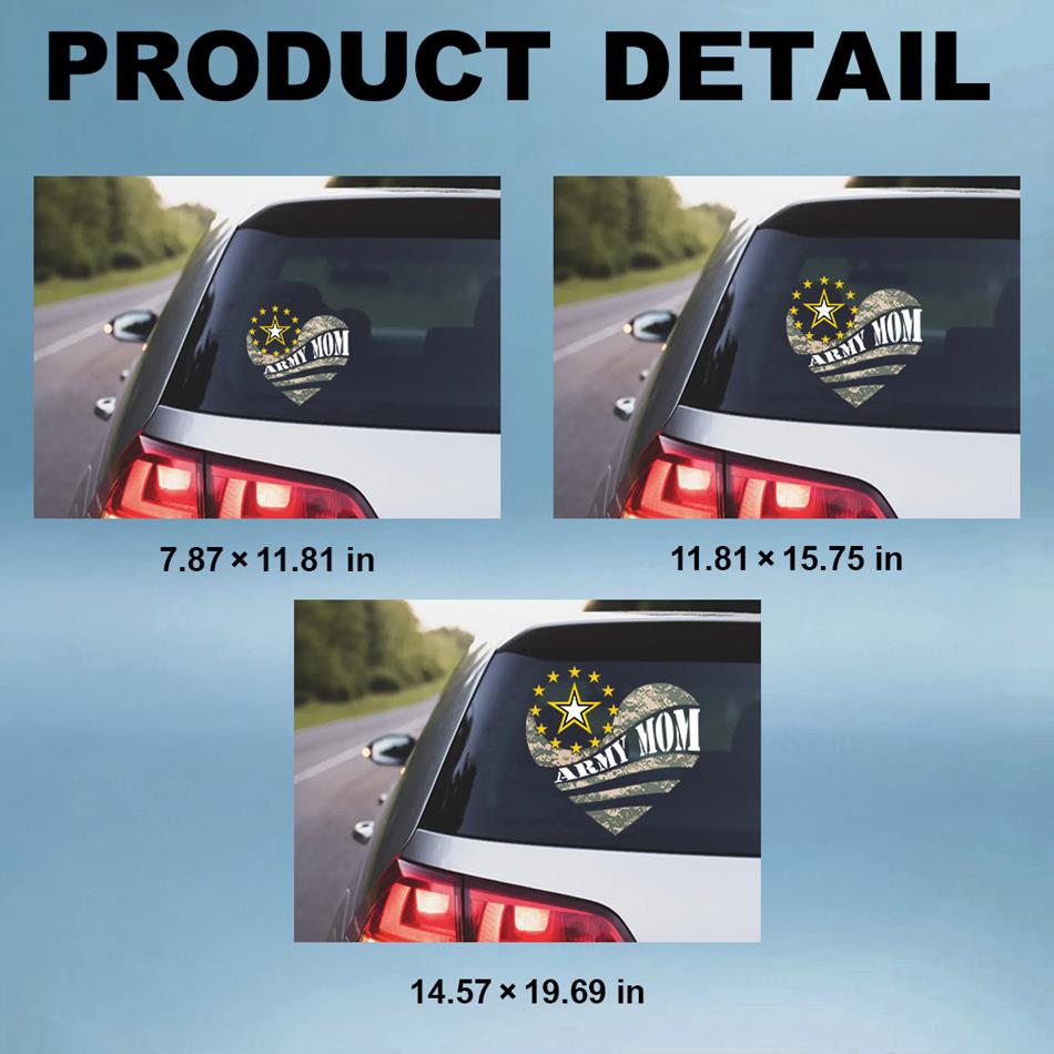 Proud Army Mom Camouflage Heart Custom Car Decal For Military Family Mom Dad Proud Car Sticker H2511 Trna