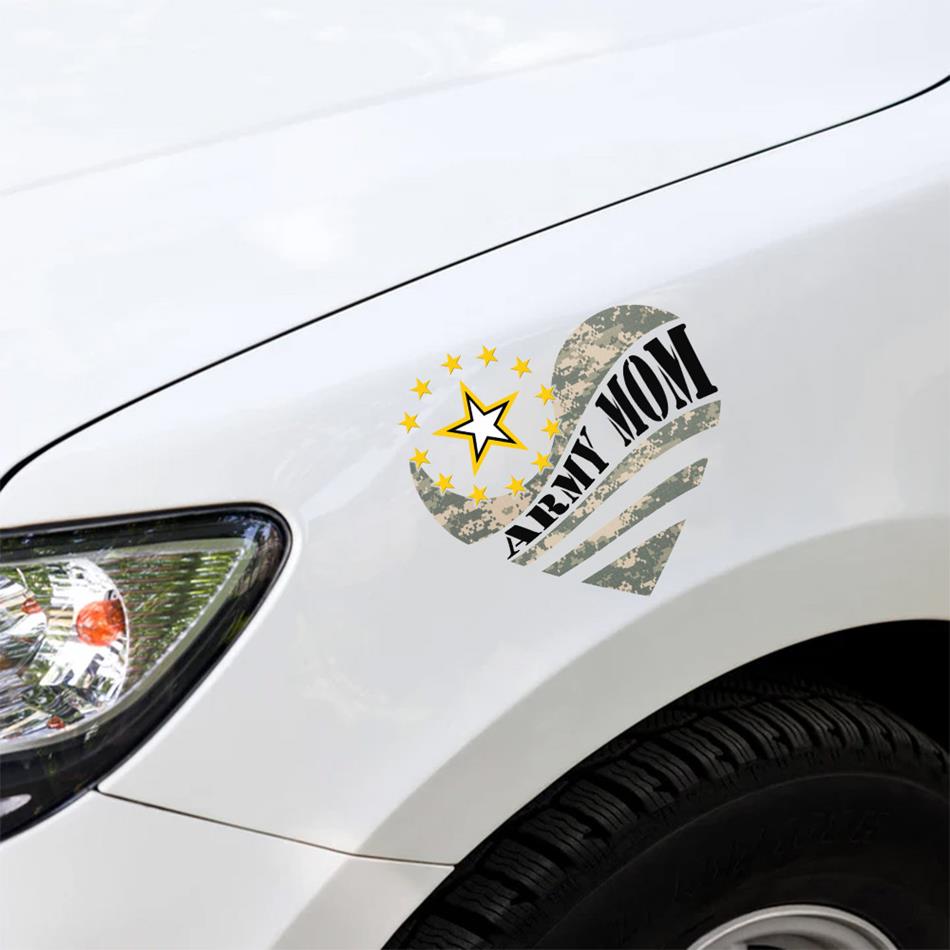 Proud Army Mom Camouflage Heart Custom Car Decal For Military Family Mom Dad Proud Car Sticker H2511 Trna