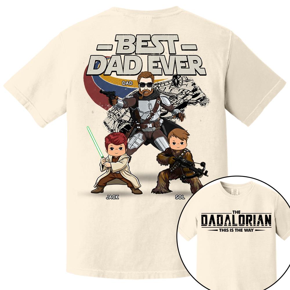 The Dadalorian - Best Dad Ever - Personalized Shirt Gift For Dad Mom Custom Nickname With Kids Na02 Hv01