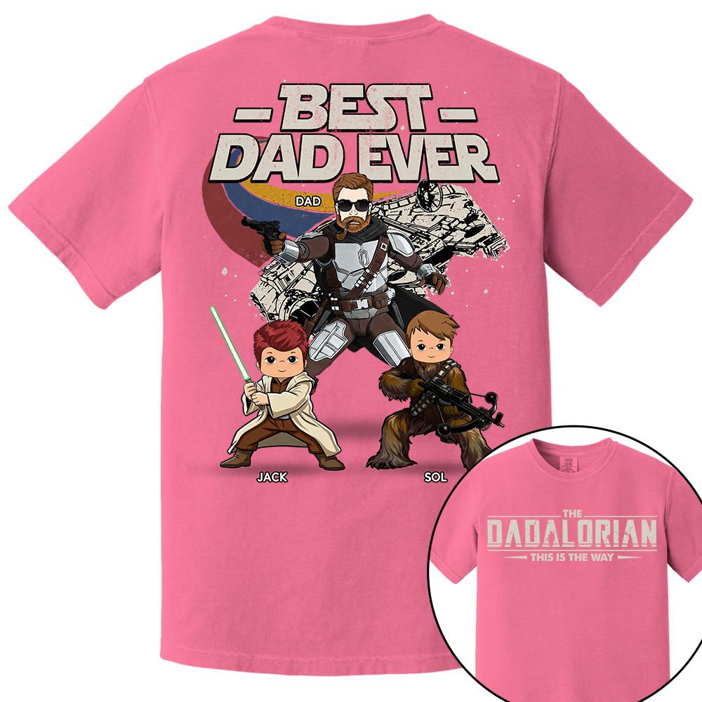 The Dadalorian - Best Dad Ever - Personalized Shirt Gift For Dad Mom Custom Nickname With Kids Na02 Hv01