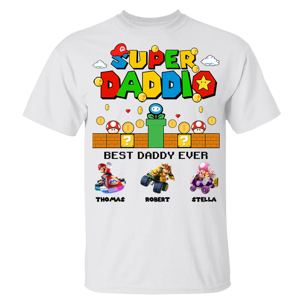 Super Daddio It's A Me Daddy, Personalized Daddio Shirt With Kids Name Custom, Father's Day Gift For Husband, Dad, Grandpa MI209 Li29