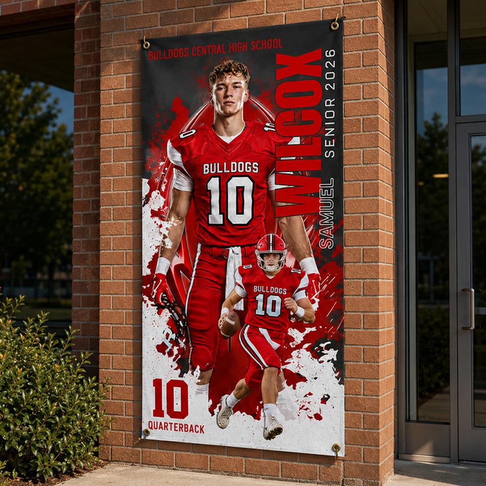 Custom Football Banner Gift For Players Football Lovers Gameday Cheering Banner H2511 Trna