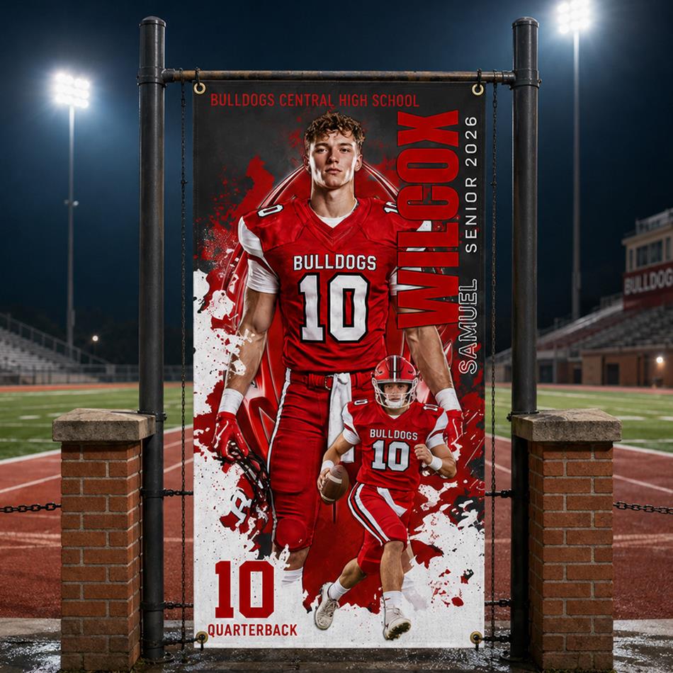 Custom Football Banner Gift For Players Football Lovers Gameday Cheering Banner H2511 Trna