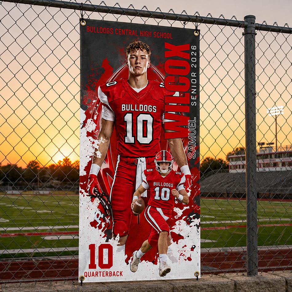 Custom Football Banner Gift For Players Football Lovers Gameday Cheering Banner H2511 Trna