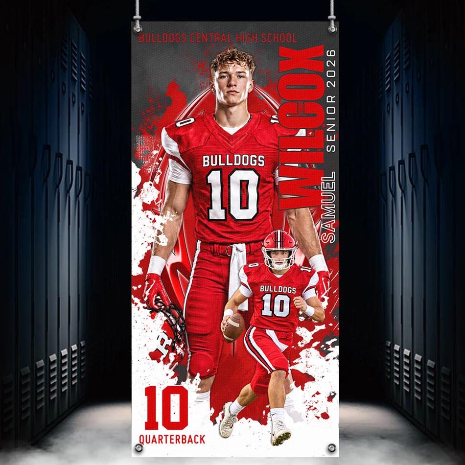 Custom Football Banner Gift For Players Football Lovers Gameday Cheering Banner H2511 Trna
