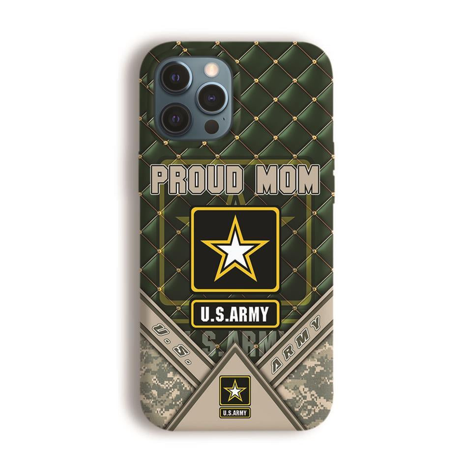 Proud Mom Of A US Soldier Custom Phone Case For Army Mom Dad Wife Sister Military Family Members Phone Case Gift H2511 Trna