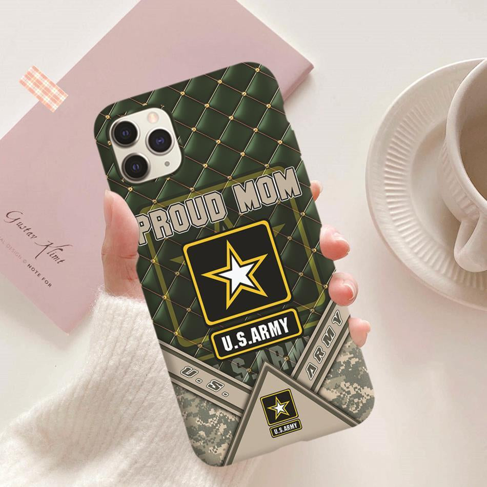 Proud Mom Of A US Soldier Custom Phone Case For Army Mom Dad Wife Sister Military Family Members Phone Case Gift H2511 Trna