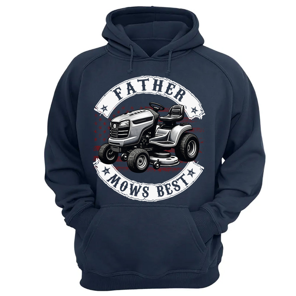 Father Mows Best Shirt, Personalized Funny Lawn Mowing Dad Shirt, Gift Idea For Father’s Day, Dad Joke T-Shirt, Yard Work Humor Tee for Dad MI209 VH01