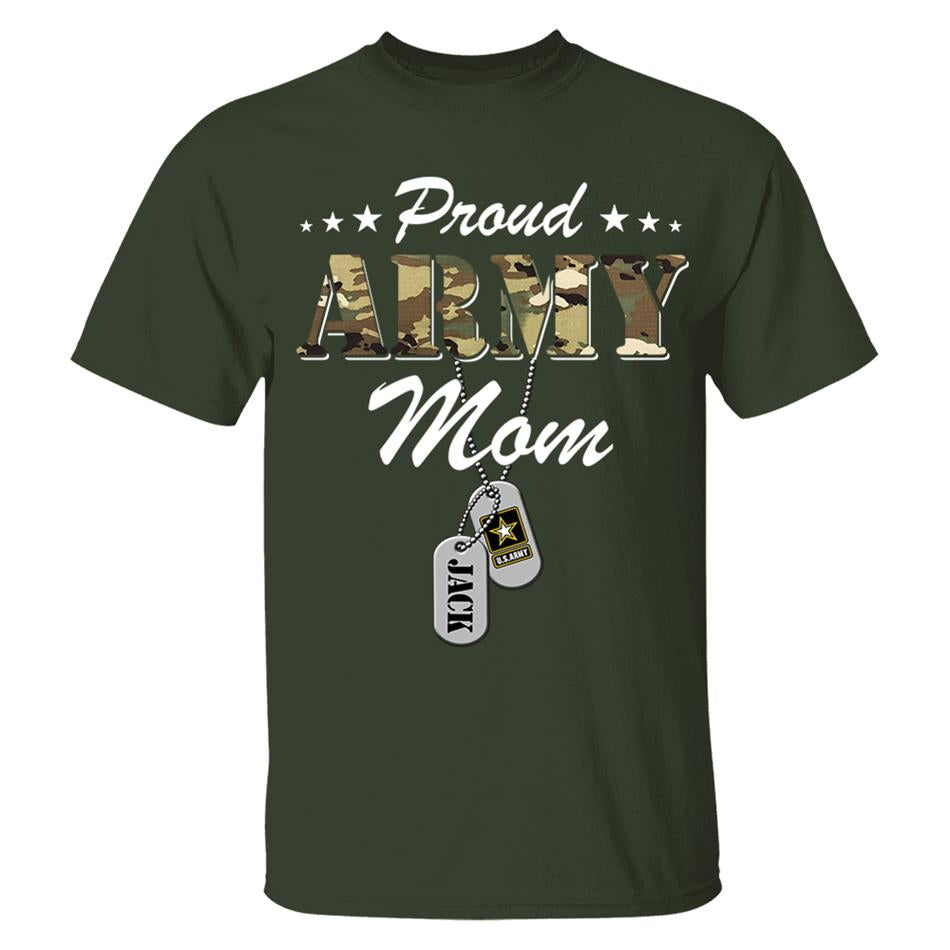 Proud Army Mom Personalized Army Mom Shirt, Military Family Member Shirt, Military Graduation Shirt H2511 Trna