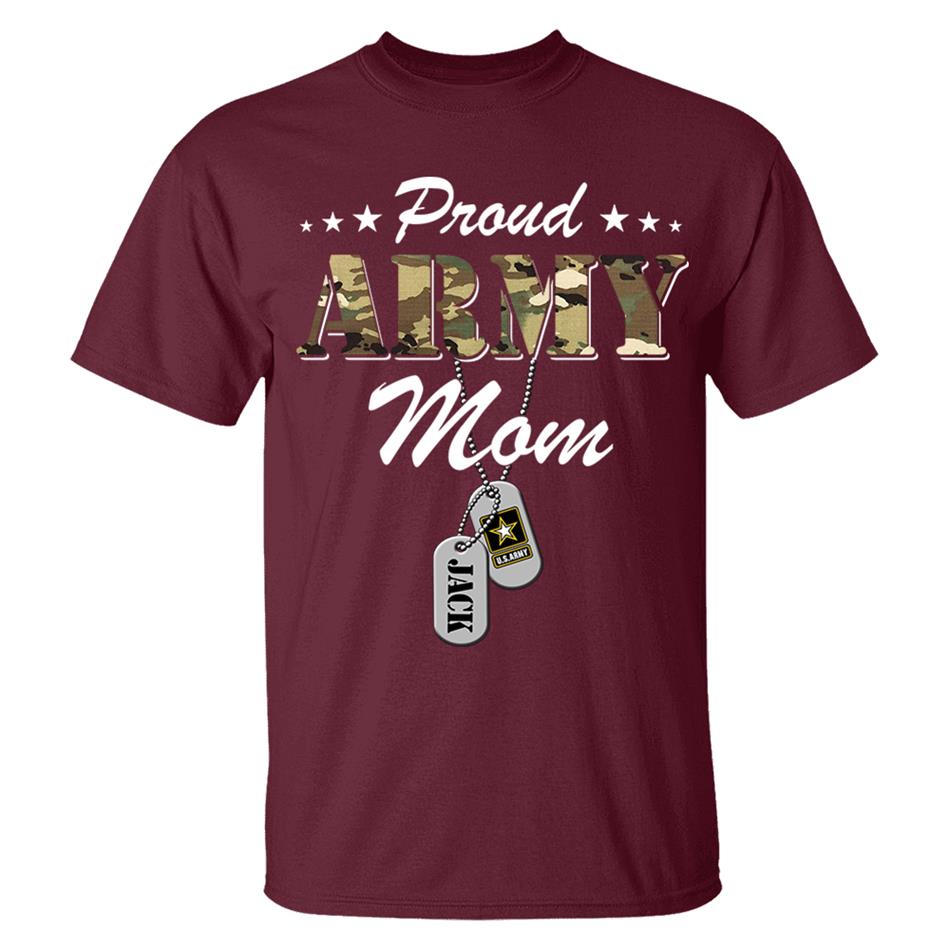 Proud Army Mom Personalized Army Mom Shirt, Military Family Member Shirt, Military Graduation Shirt H2511 Trna